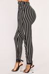 Jacklyn Stripe Pants - Black/White