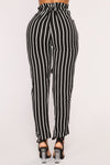 Jacklyn Stripe Pants - Black/White