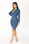 Street Talk Denim Dress - Dark