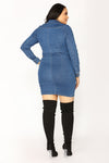 Street Talk Denim Dress - Dark