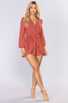 Sian Chiffon Romper - Marsala
