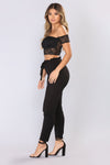 Classic Paper Bag Waist Pants - Black