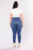 Classic High Waist Skinny Jeans - Medium Blue Wash