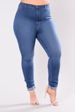 Classic High Waist Skinny Jeans - Medium Blue Wash