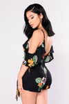 Vidette Floral Romper - Navy