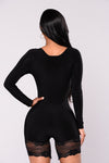 Peria Lace Romper - Black