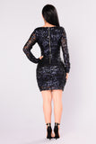 Star Is Born Sequin Dress - Navy