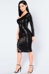 Fiona Sequin Dress - Black