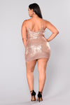 Baby Tonight Sequin Dress - Rose Gold