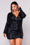 Star Is Born Sequin Dress - Navy