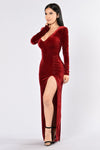 Love Sex Magic Velvet Dress - Wine