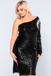 Fiona Sequin Dress - Black