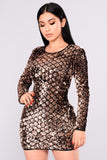 Shining Diamond Sequin Dress - Rose Gold