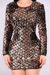 Shining Diamond Sequin Dress - Rose Gold