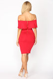 Lyla Off Shoulder Dress - Red