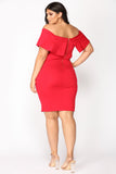 Lyla Off Shoulder Dress - Red