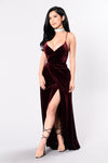 Wishful Thinking Dress - Burgundy