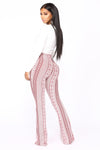 Holly High Rise Printed Pants - Red/White