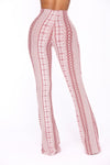 Holly High Rise Printed Pants - Red/White