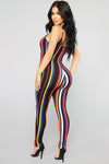 Stripe Season Jumpsuit - Black/Multi