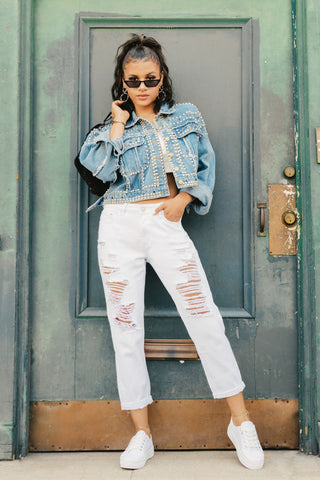 Zora Boyfriend Jean - White